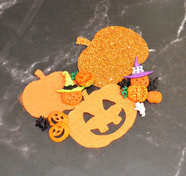 Pumpkin Patch Party Craft Embellishment and Felt Mix 30pcs