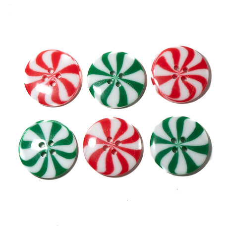 Peppermint Swirl Sew-Thru Buttons