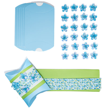 DIY Party Favor Kit in Blue Bloom, 42 pieces