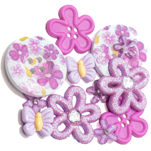 Purple Posies Embellishment Pack