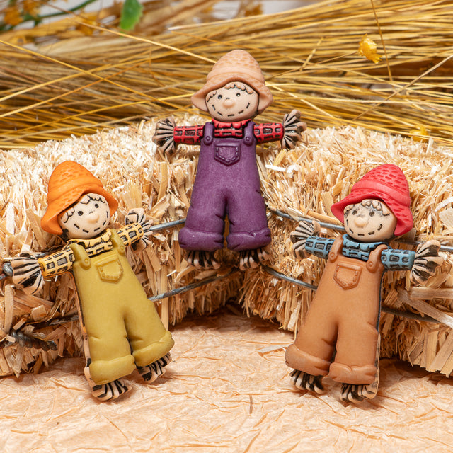 Scarecrows Autumn Thanksgiving Holiday Themed Buttons