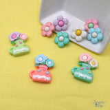 Serenity In Petals Flower Pots Shiny Flat Back Embellishments