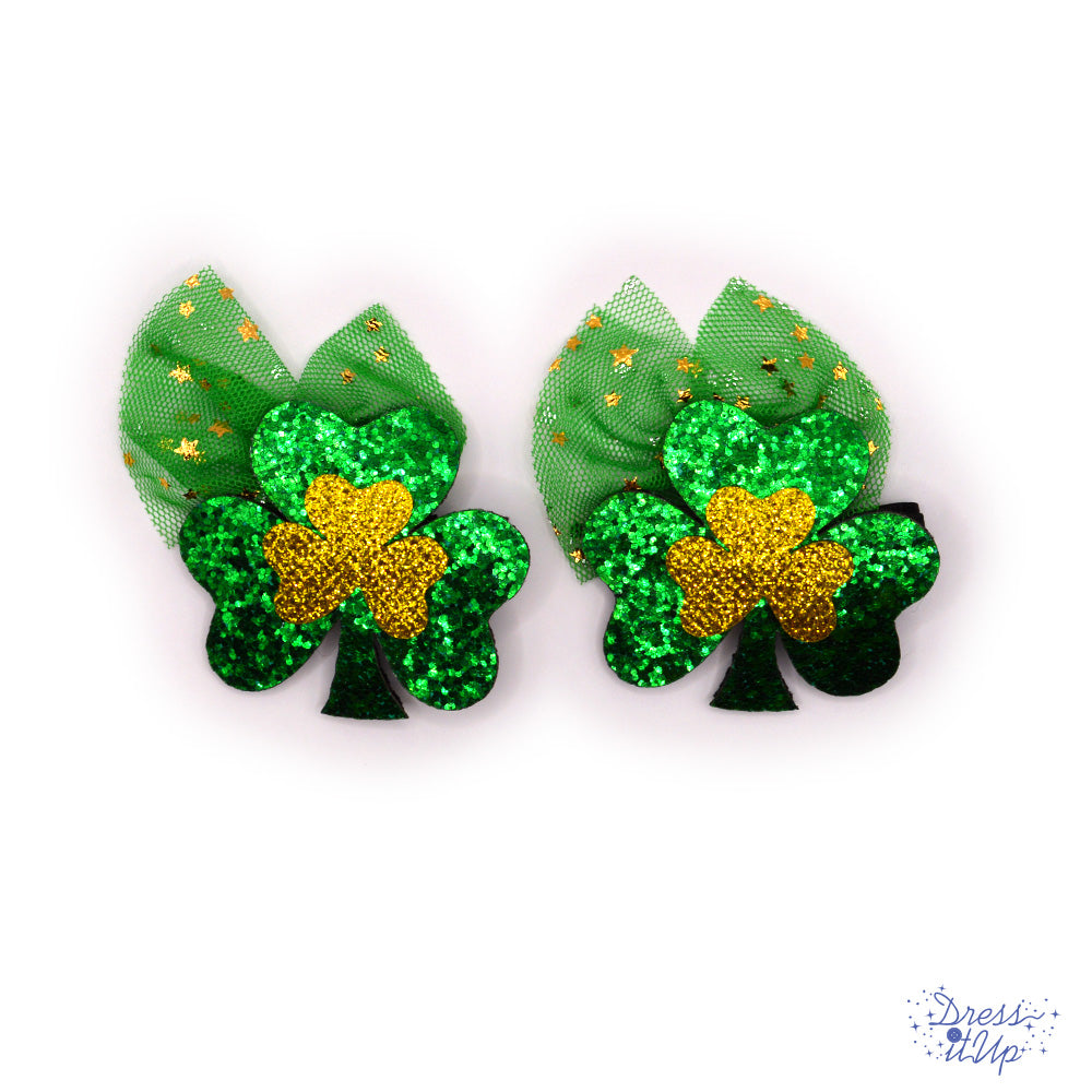 Dressforfun St. Patrick's Day Haarreif Mit Glitzernden Kleeblättern – Grün, Biegsam, Für Mottopartys