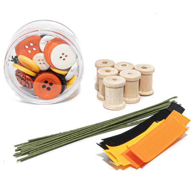 Fright Night Spool Halloween Button Bouquet Kit