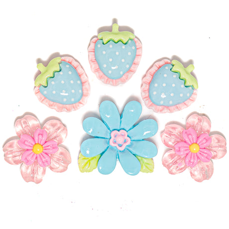 Strawberry Blooms in Blue Embellishment Mix