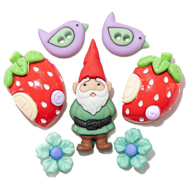 Strawberry Cottages Gnome Outdoor Garden Themed Embellishments