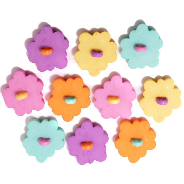 Swirl Center Flowers Bright Spring Summer Inspired Buttons