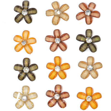 The Beauty Of Fall Autumn Colors Tiny Rhinestone Embellished Flower Embellishments