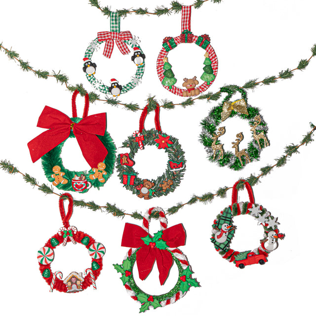 DIY Christmas Ornament Kit Wood Rings, 100+ pieces Makes 8 Ornaments