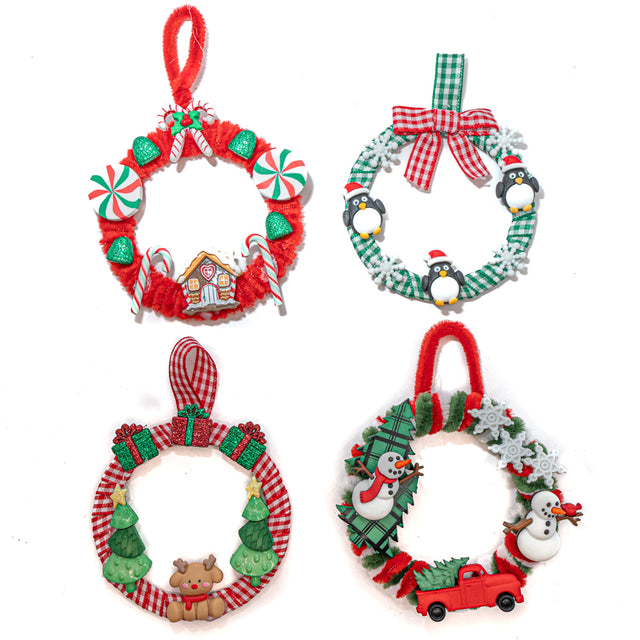 DIY Christmas Ornament Kit Wood Rings, 100+ pieces Makes 8 Ornaments