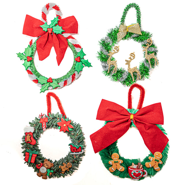 DIY Christmas Ornament Kit Wood Rings, 100+ pieces Makes 8 Ornaments