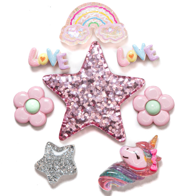 Time To Be A Unicorn Resin Glitter Sparkle Fantasy Themed Embellishments