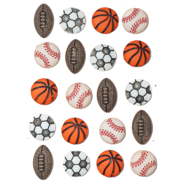 Tiny Sports Equipment Buttons