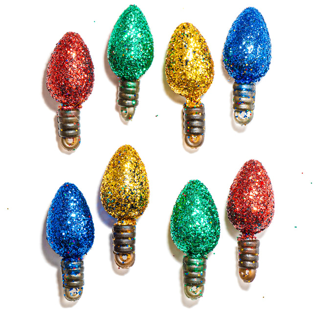 Tis the Season Glitter Christmas Holiday Light Charm Embellishments