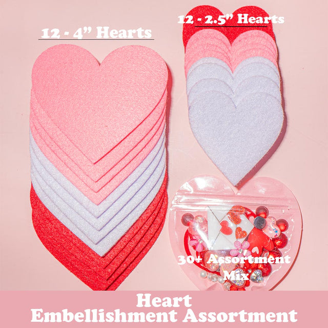 Valentine Heart Craft Kit – Garland Kit or Heart Embellishment Assortment