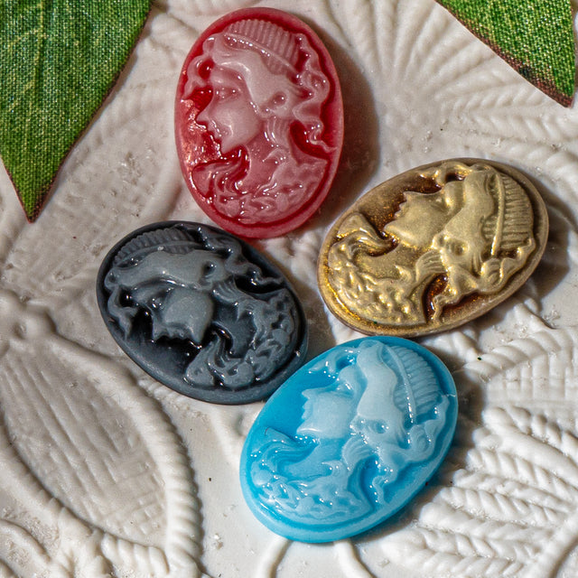 Victorian Cameo Portrait Flat-Back Resin Embellishments 3 Piece Pack