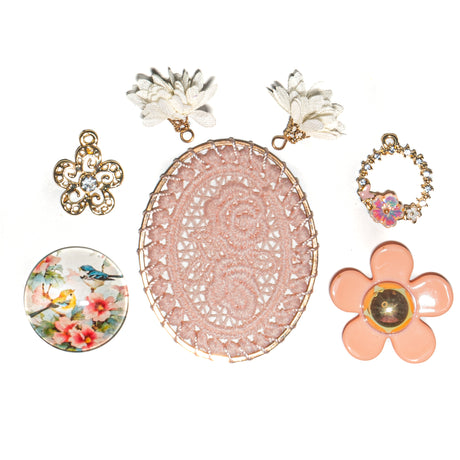 Blush Victorian Lace & Floral Resin Embellishment Assortment