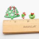 Christmas Cheer Resin & Glitter Flatback Craft Embellishments