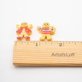 Gingerbread Boy & Girl Resin Flatback Craft Embellishments