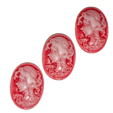 Victorian Cameo Portrait Flat-Back Resin Embellishments 3 Piece Pack