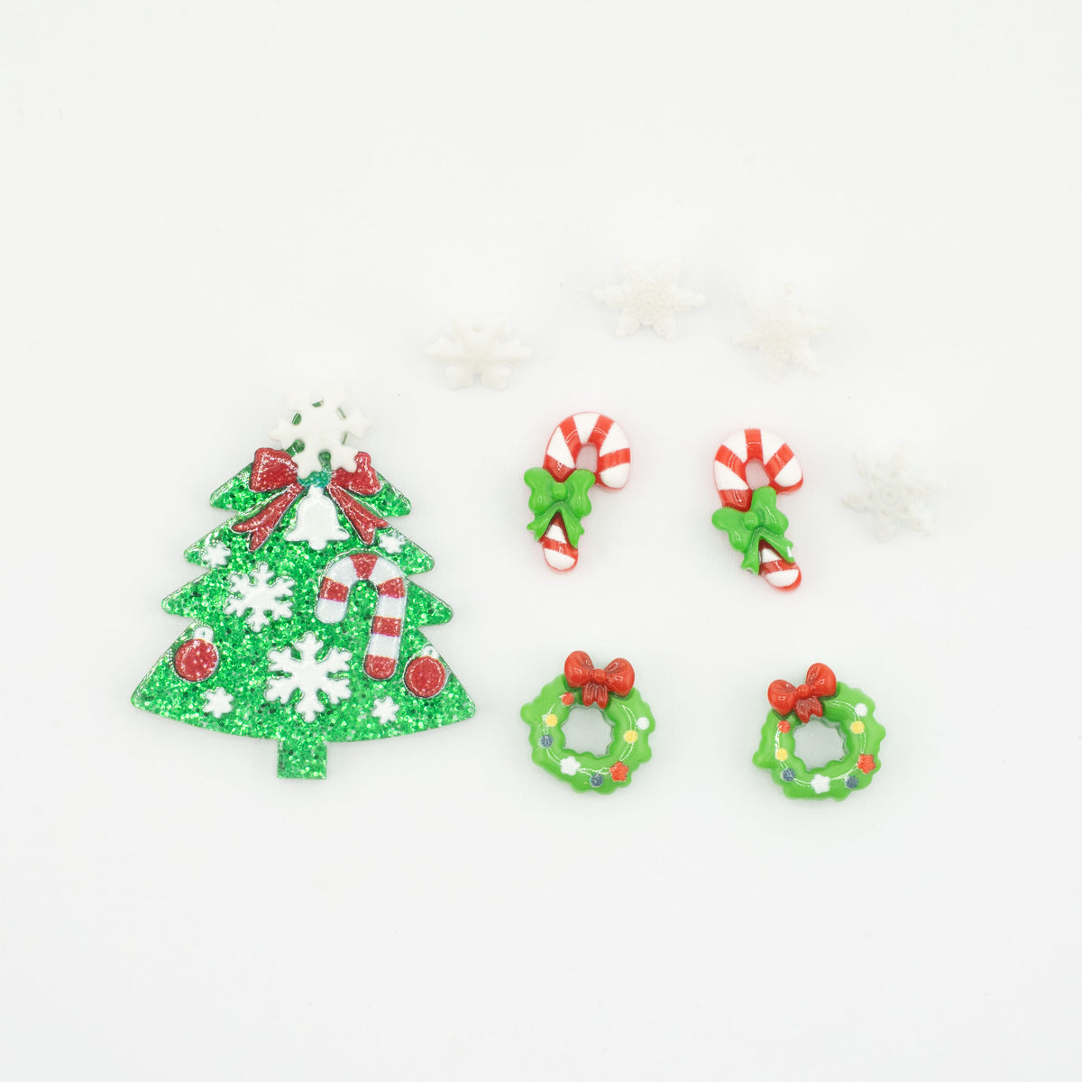 Christmas Cheer Resin & Glitter Flatback Craft Embellishments