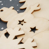 9-Piece Wooden Christmas Ornament Shape Blanks for DIY Holiday Crafts