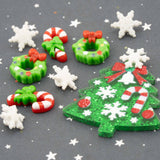 Christmas Cheer Resin & Glitter Flatback Craft Embellishments