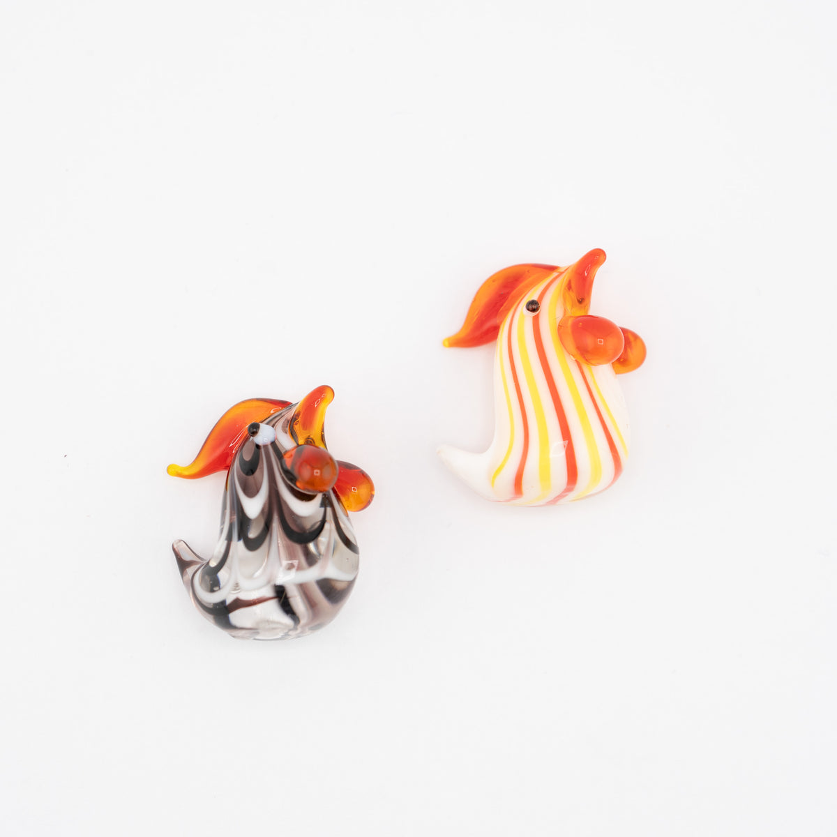 3D Lampwork Rooster Glass – 2 Piece Set