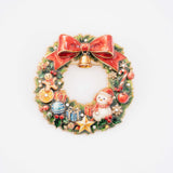 Christmas Wreath Holiday Charms Brooch