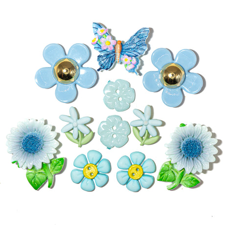 Blue Butterfly Floral Embellishments