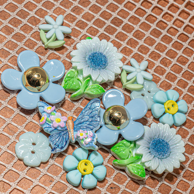 Blue Butterfly Floral Embellishments