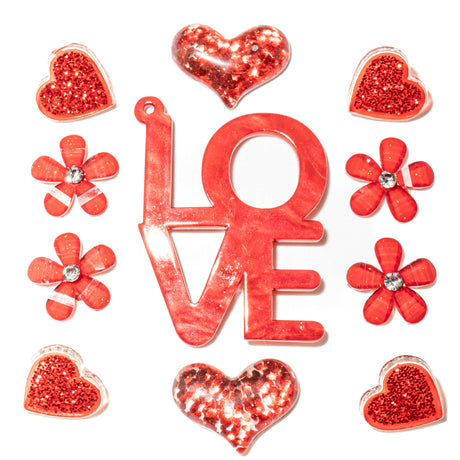 Love Notes Valentine Flat Back Embellishment Pack