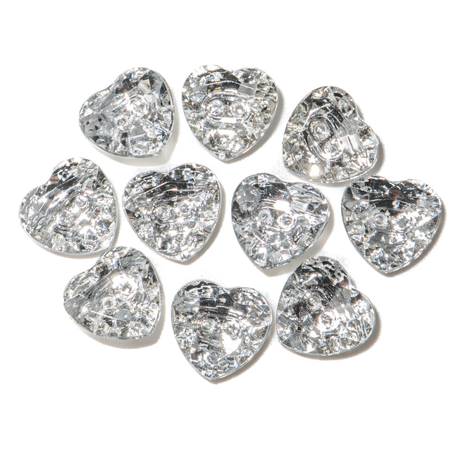 Crystal Crush Heart 2-Hole Sewing Buttons