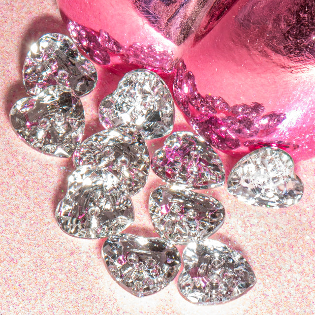 Crystal Crush Heart 2-Hole Sewing Buttons