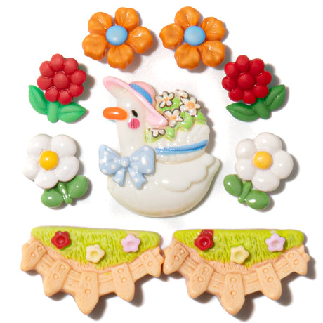 Goose in the Garden Flat Back Craft Embellishments