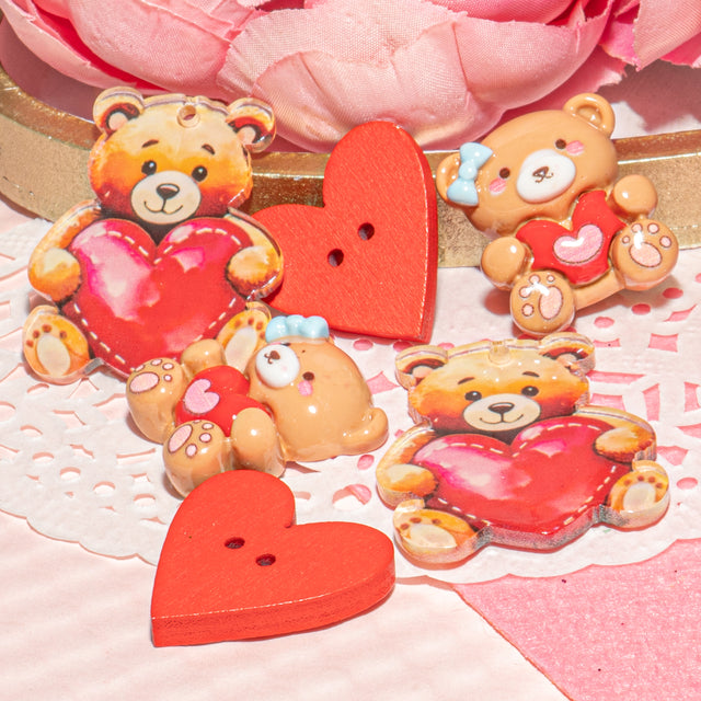 Beary Big Love Flat Craft Embellishment Pack