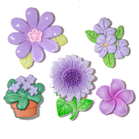 Pretty In Purple Floral Craft Embellishments