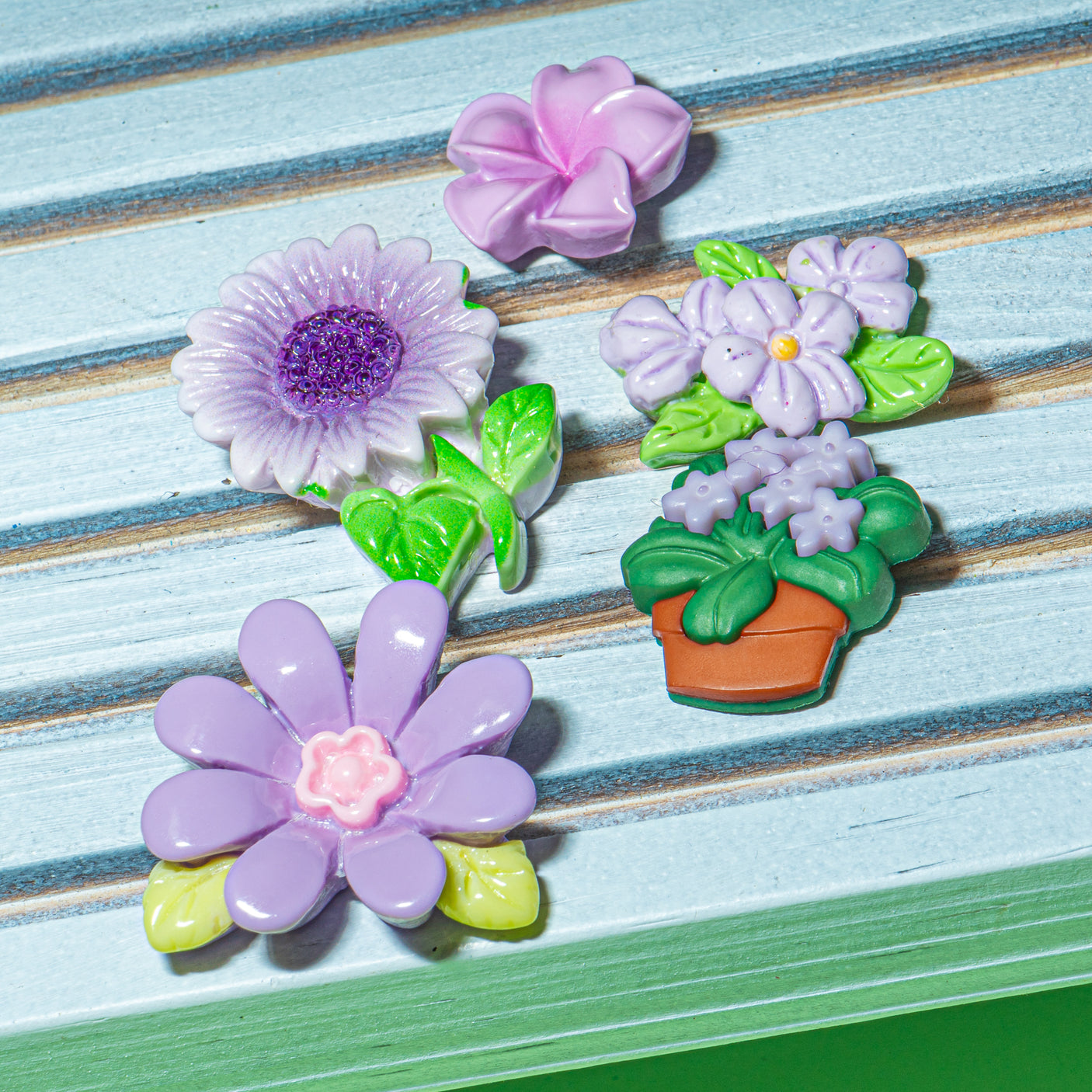 Pretty In Purple Floral Craft Embellishments