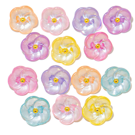Golden Blush Pearl Flower Loop Back Buttons