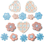 Vintage Coastal Blue Button Embellishment Mix