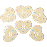 6-Piece Sew-Thru Buttons Sunny Argyle Hearts