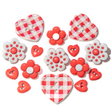 Classic Picnic Red & White Button Embellishment Mix