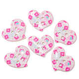 6-Piece Sew-Thru Buttons Vibrant Pink Hearts