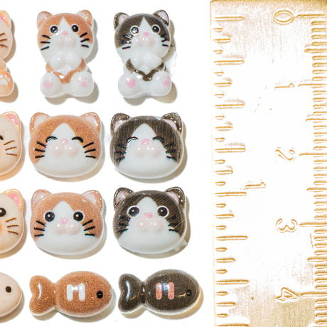 Tiny Cat Faces Resin Craft Embellishments