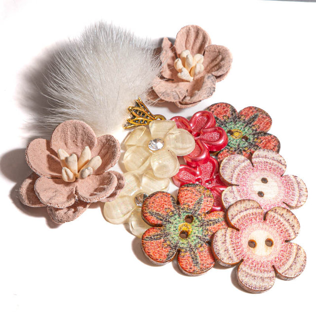 Pink Florals Embellishment Pack