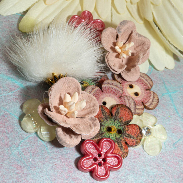 Pink Florals Embellishment Pack