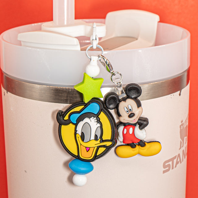 40pcs Disney Mickey Mouse Silicone Acrylic Beads – Perfect for DIY Pencil & Drink Charms