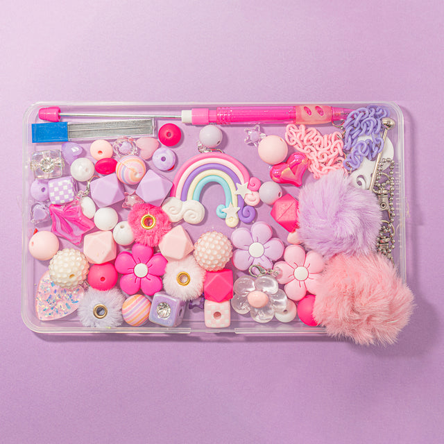 40pcs Rainbow Silicone Acrylic Beads – Perfect for DIY Pencil & Drink Charms