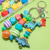 40pcs Dino Silicone Acrylic Beads – Perfect for DIY Pencil & Drink Charms