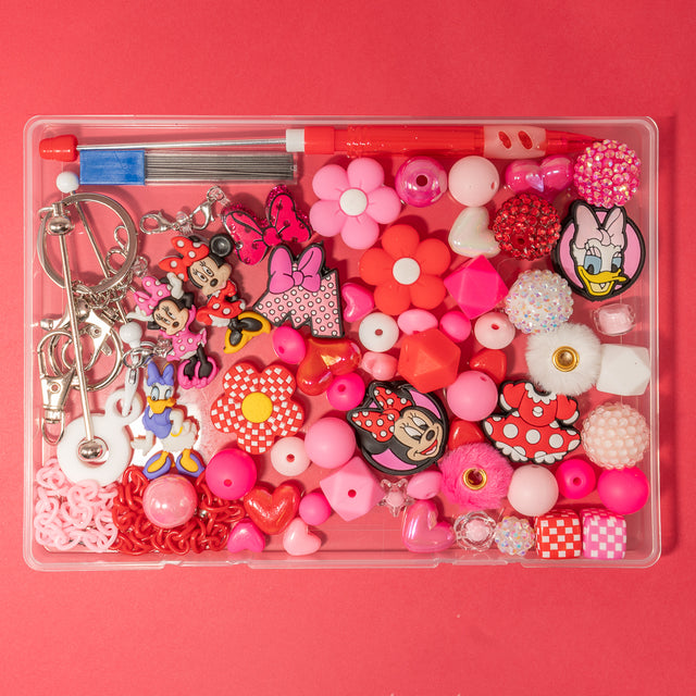 70pcs Disney Minnie & Daisy Silicone Acrylic Beads – Perfect for DIY Pencil & Drink Charms